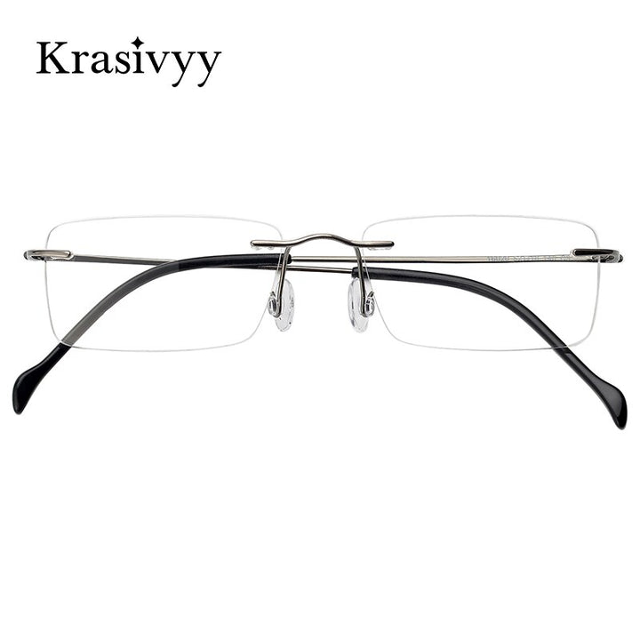 Krasivyy Unisex Rimless Square Titanium Eyeglasses Kr16020 Rimless Krasivyy   
