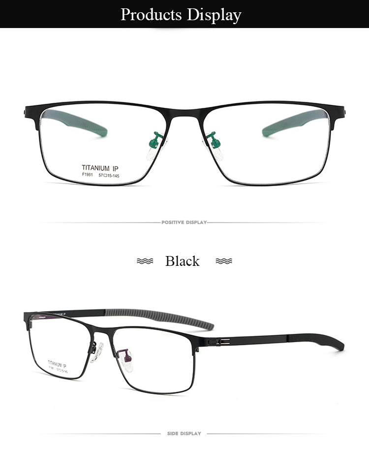 Bclear Men's Full Rim Square Titanium Frame Eyeglasses Bsf1981 Full Rim Bclear   