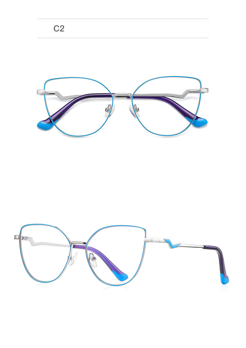 Hotony Unisex Full Rim Cat Eye Alloy Frame Eyeglasses 3043 Full Rim Hotony   
