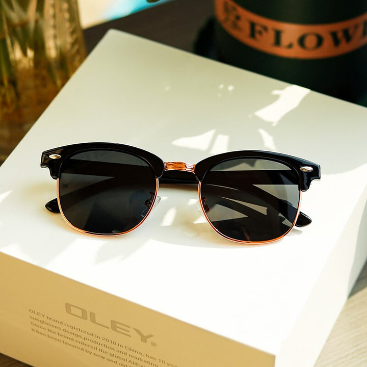 Oley Unisex Round Tr 90 Alloy Polarized Sunglasses Y3016 Sunglasses Oley Default Title  