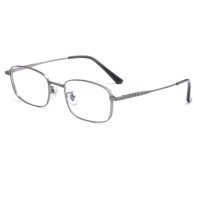 Zirosat Unisex Full Rim Square Titanium Eyeglasses P15303 Full Rim Zirosat grey  