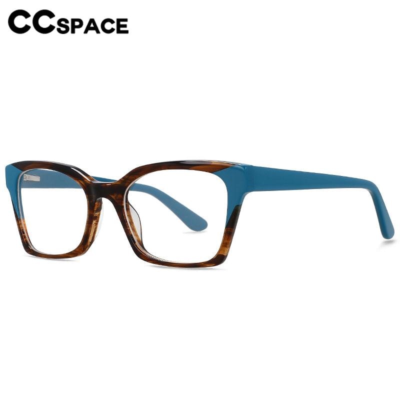 CCSpace Unisex Full Rim Square Cat Eye Acetate Fiber Eyeglasses 56554 Full Rim CCspace   