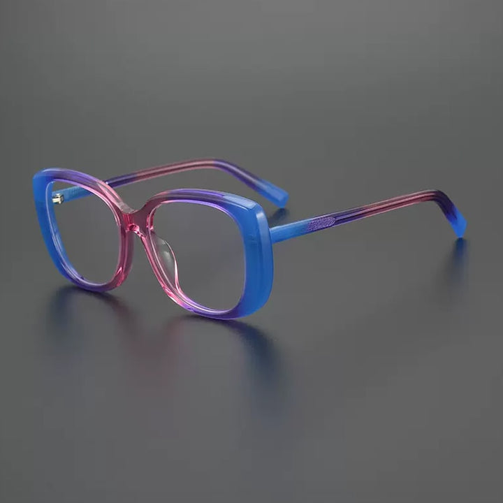 Gatenac Unisex Full Rim Square Cat Eye Acetate Eyeglasses Gxyj981 Full Rim Gatenac Pink Blue  