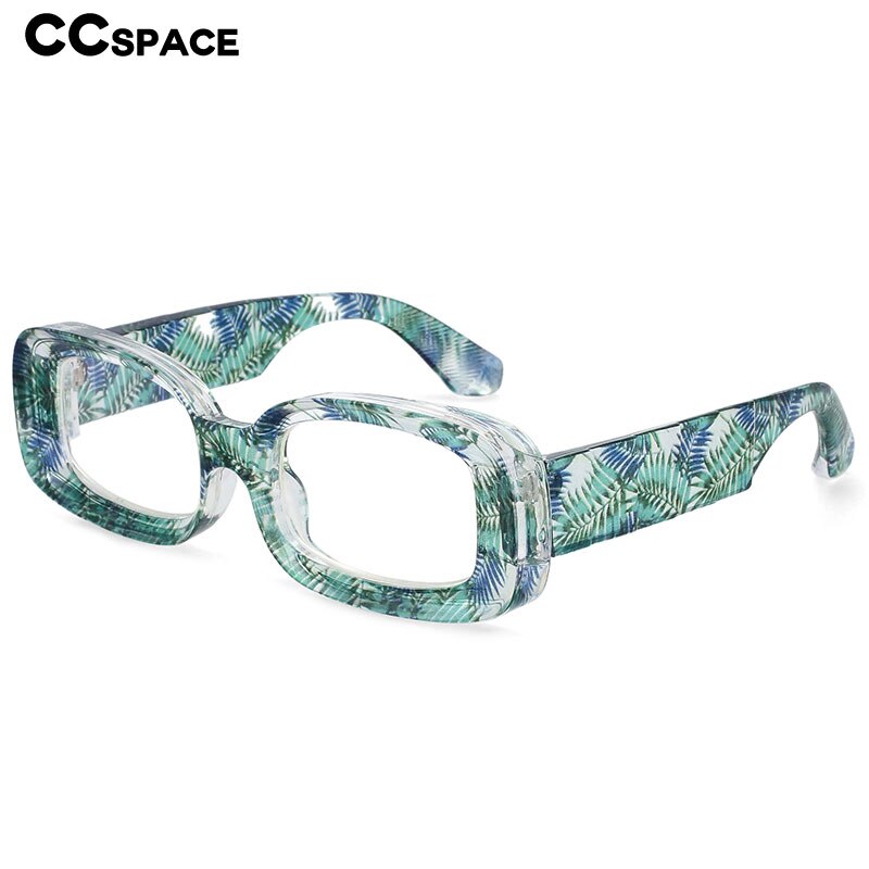 CCspace Unisex Full Rim Rectangle Resin Frame Punk Eyeglasses 54430 Full Rim CCspace   