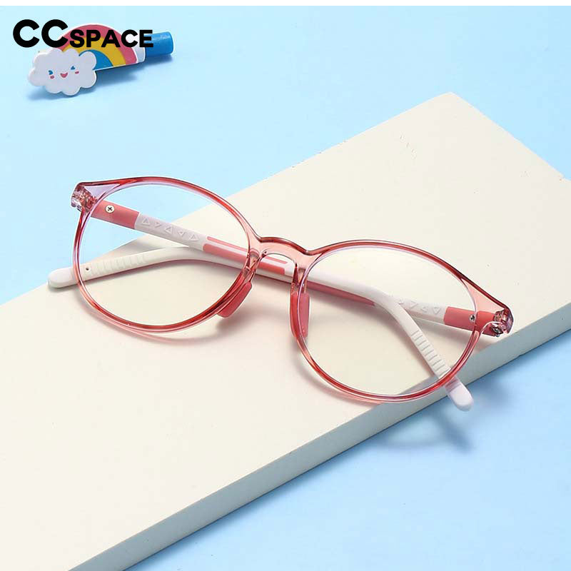 CCSpace Unisex Youth Full Rim Round Silicone Eyeglasses 54672 Full Rim CCspace   