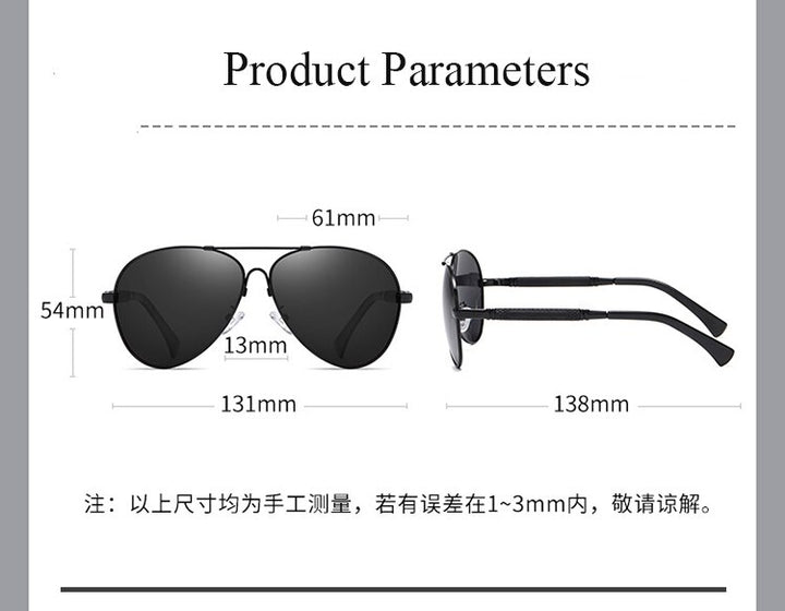 Bclear Men's Full Rim Oval Square Polarized Double Bridge Alloy Sunglasses Wd8516 Sunglasses Bclear   