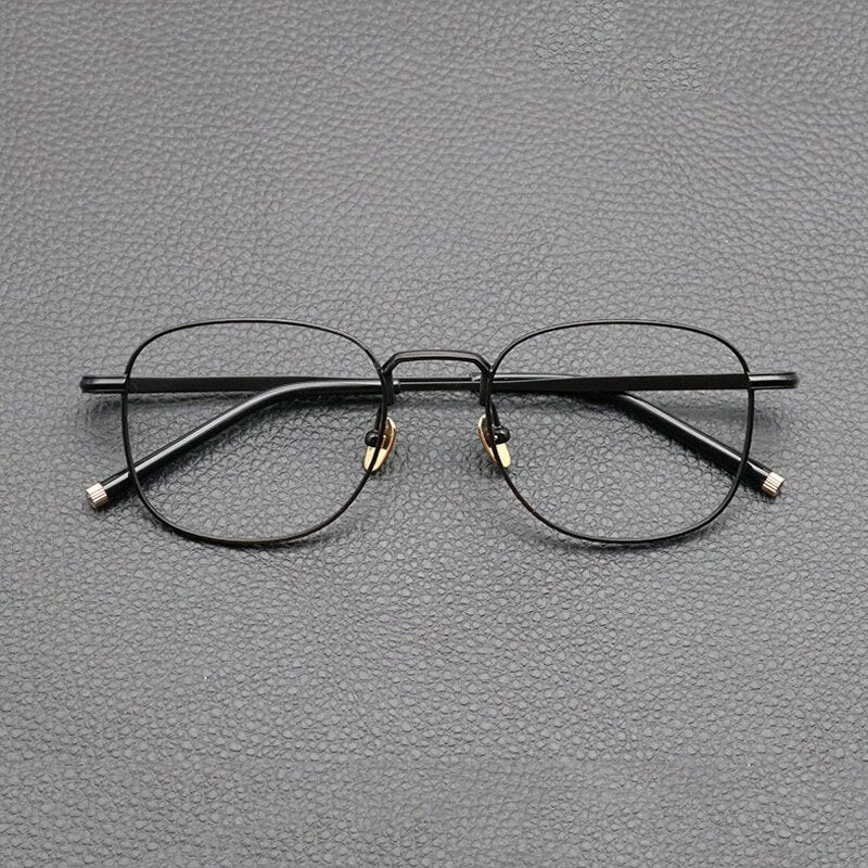 Gatenac Unisex Full Rim Square Titanium Eyeglasses Gxyj840 Full Rim Gatenac Black  