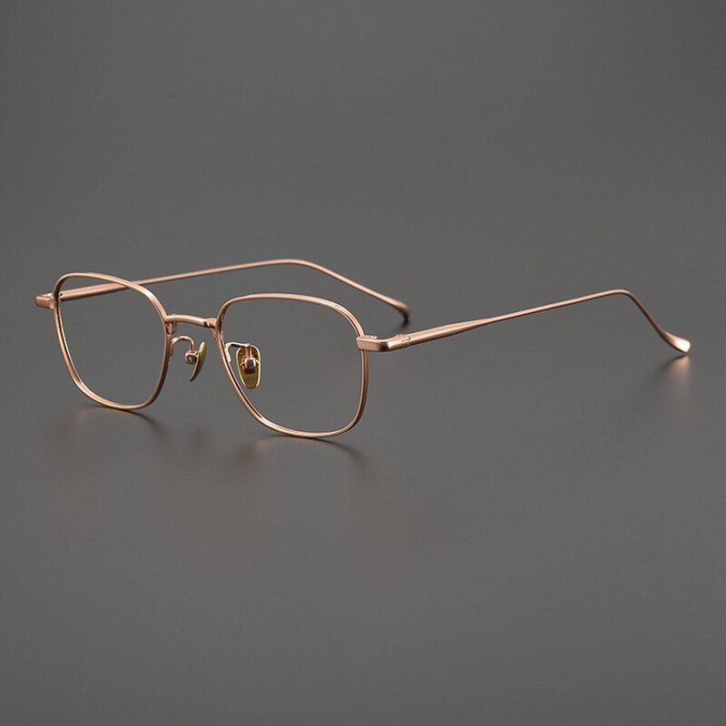 Gatenac Unisex Full Rim Square Titanium Eyeglasses Gxyj997 Full Rim Gatenac Rose Gold  