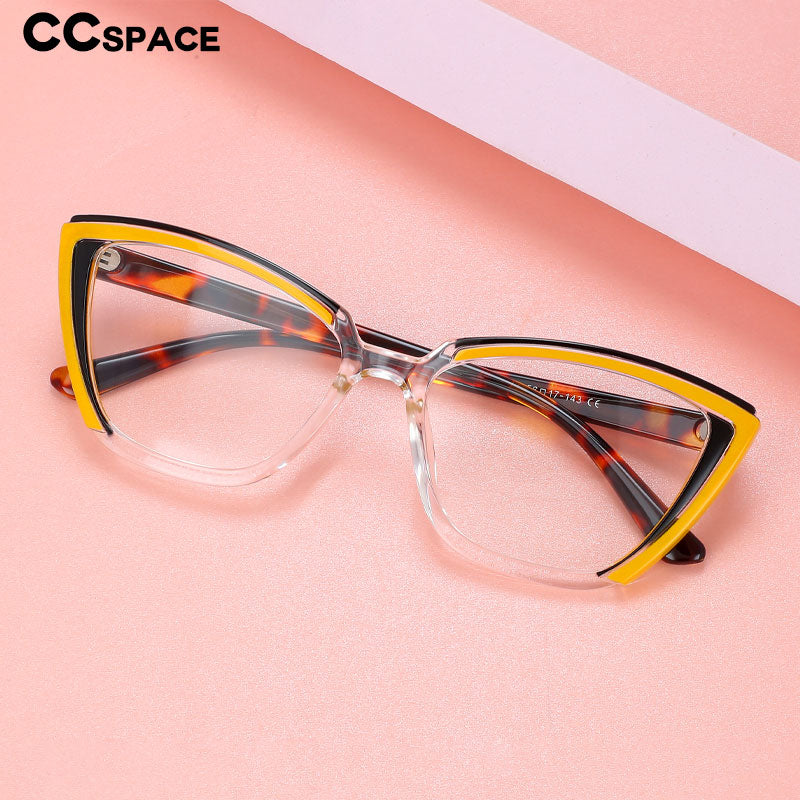 CCSpace Women's Full Rim Cat Eye Tr 90 Eyeglasses 56415 Full Rim CCspace   