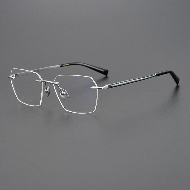 Bclear Unisex Rimless Square Titanium Eyeglasses Mys91101 Rimless Bclear Gray silver  