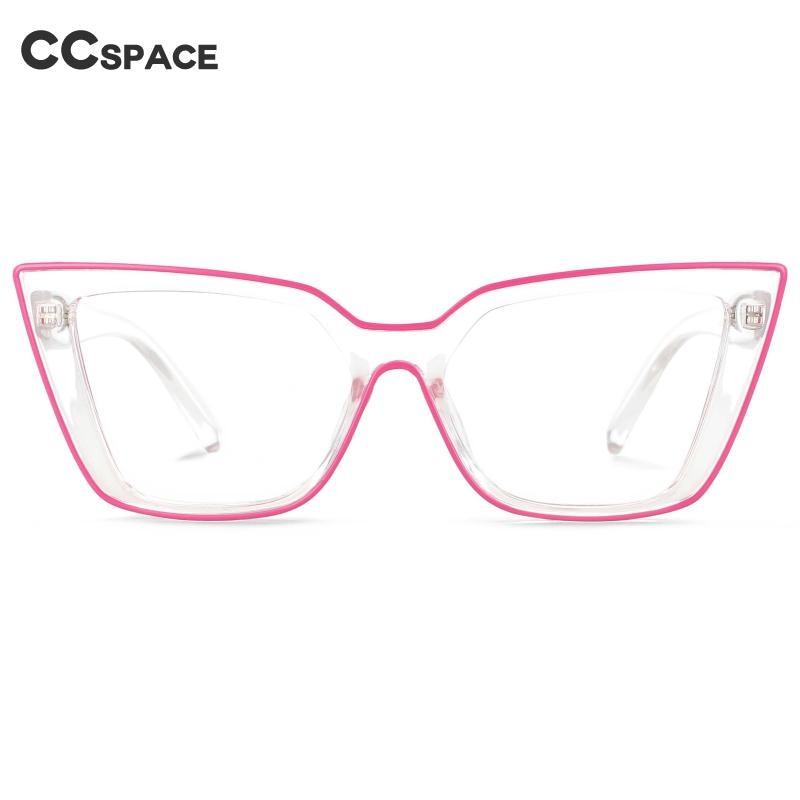 CCspace Women's Full Rim Square Flat Top Cat Eye Acetate Alloy Eyeglasses 55338 Full Rim CCspace   