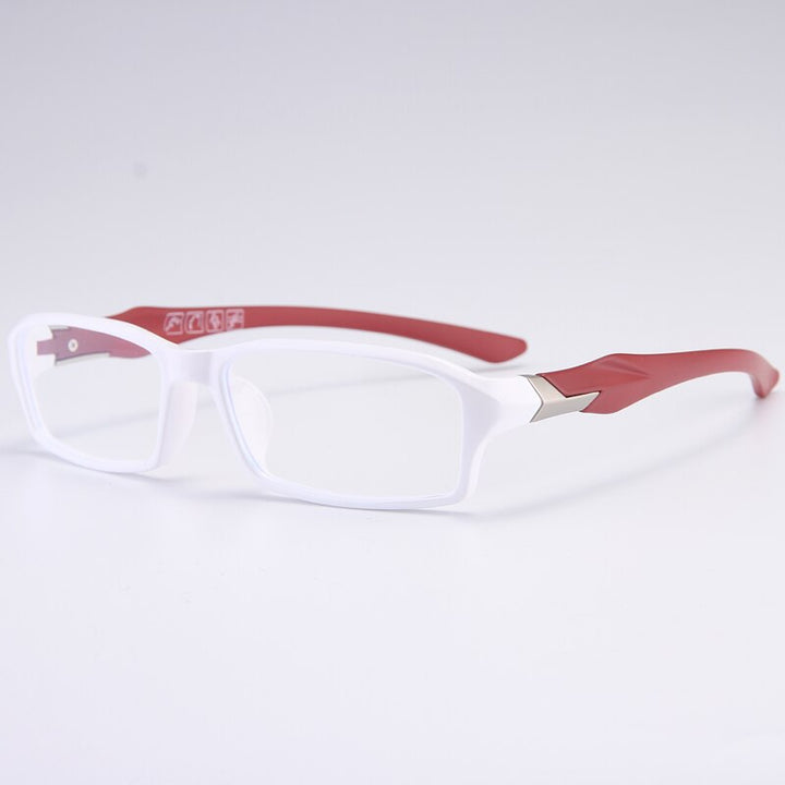 Zirosat Men's Full Rim Rectangle Tr 90 Sport Eyeglasses 6059 Full Rim Zirosat white red  