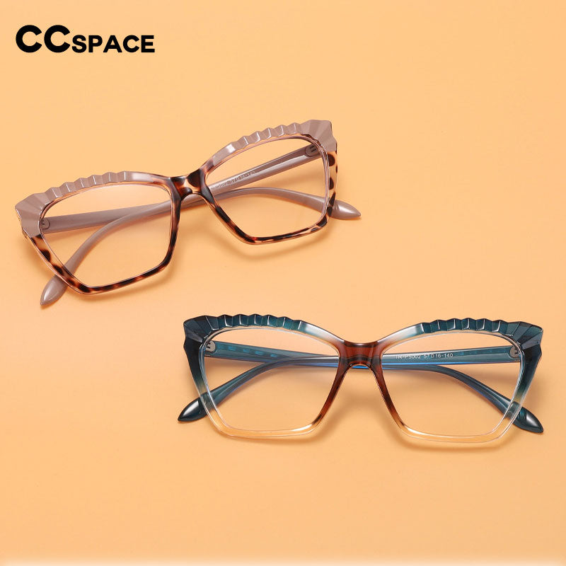 CCspace Women's Full Rim Square Cat Eye Tr 90 Titanium Eyeglasses 55315 Full Rim CCspace   