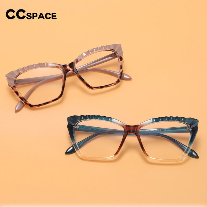CCSpace Women's Full Rim Square Cat Eye Tr 90 Titanium Eyeglasses 55315 Full Rim CCspace   