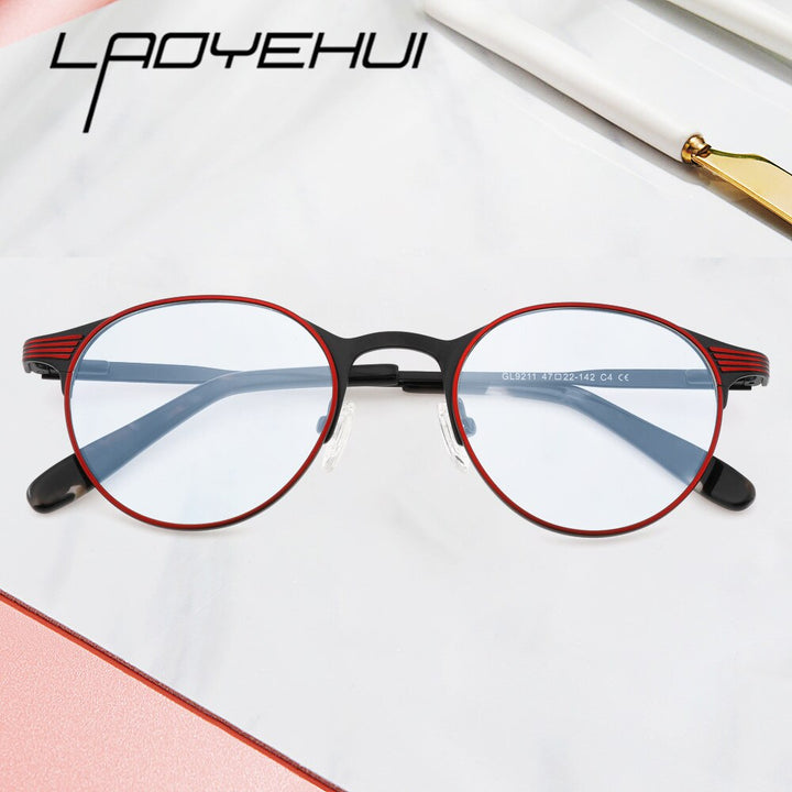 Laoyehui Women's Full Rim Round Cat Eye Alloy Reading Glasses Anti-Blue Light Glg9211 Reading Glasses Laoyehui   