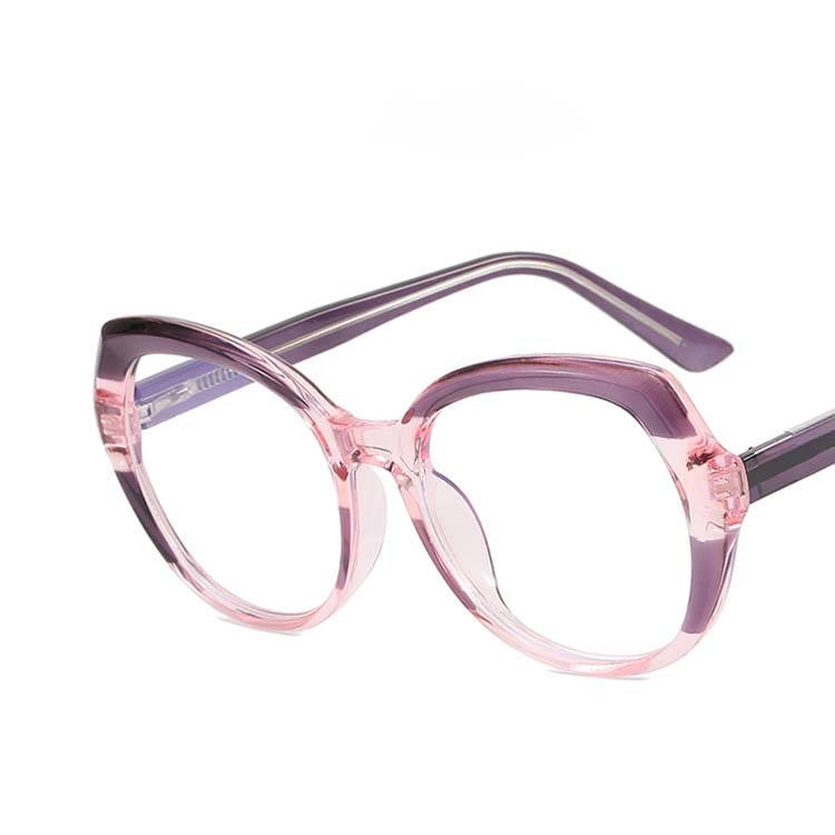 CCSpace Women's Full Rim Irregular Square Tr 90 Titanium Eyeglasses 54716 Full Rim CCspace China Pink purple 