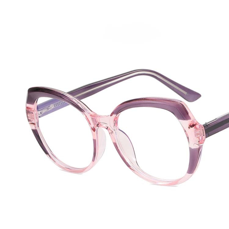 CCspace Women's Full Rim Irregular Square Tr 90 Titanium Eyeglasses 54716 Full Rim CCspace China Pink purple 