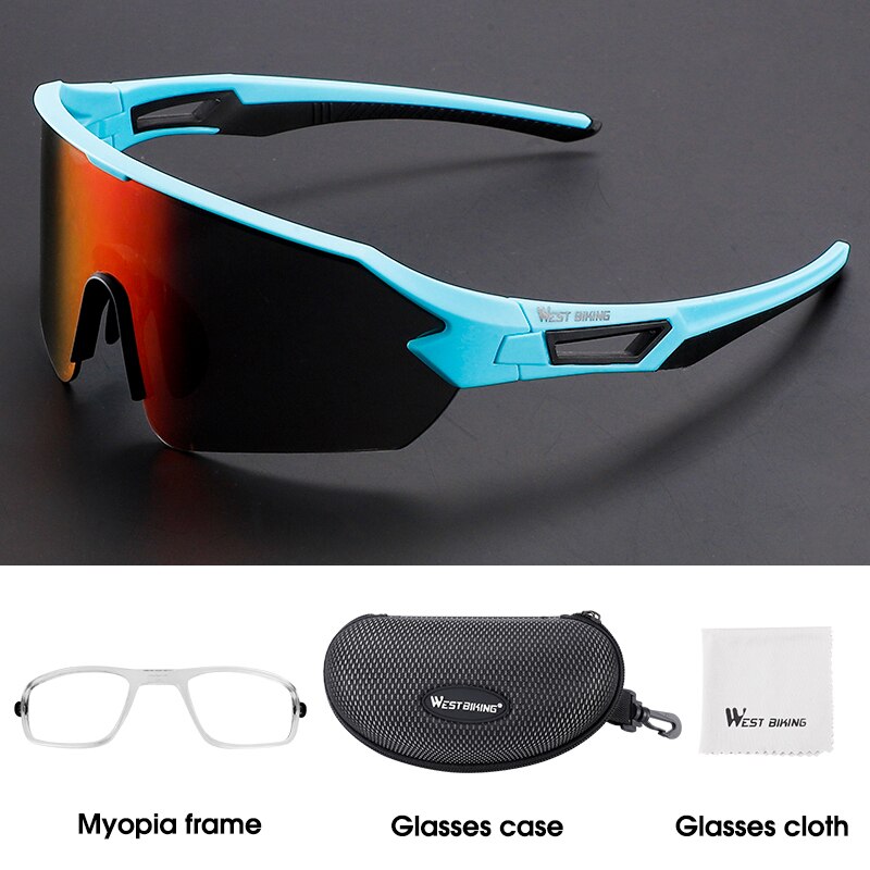 West Biking Unisex Full Rim Acetate Polarized Sport Sunglasses YP0703135 Sunglasses West Biking UV400 Blue China 