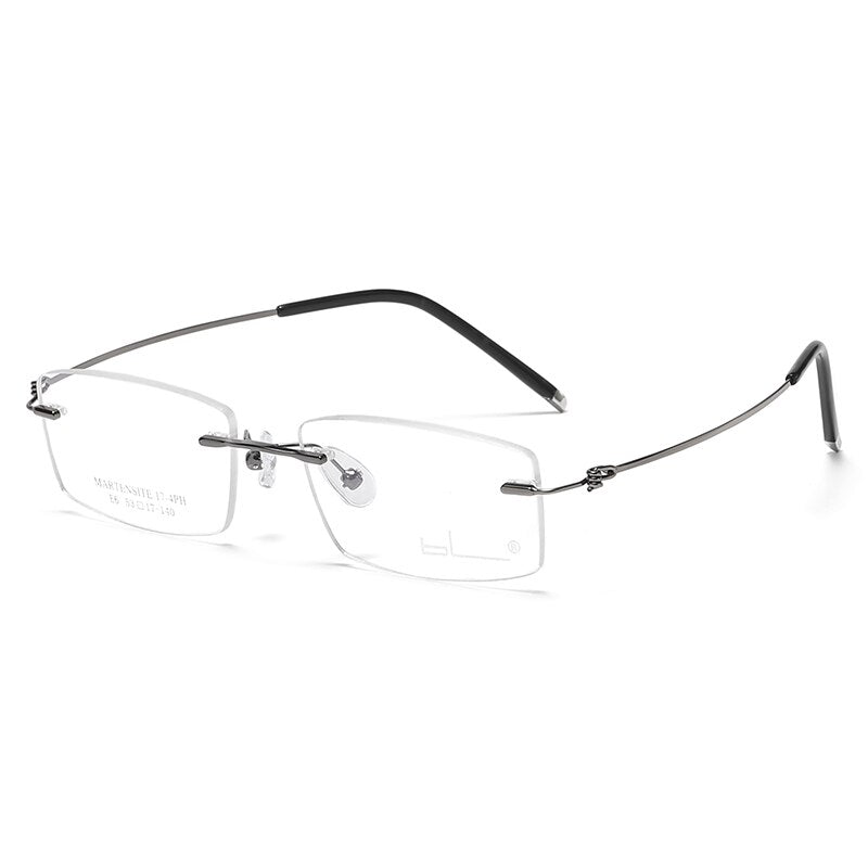 Zirosat Men's Rimless Square Titanium Alloy Eyeglasses 8581 Rimless Zirosat grey  
