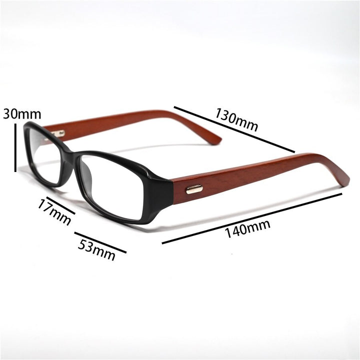 Cubojue Unisex Full Rim Small Rectangle Black Tr 90 Titanium Myopic Reading Glasses Reading Glasses Cubojue   
