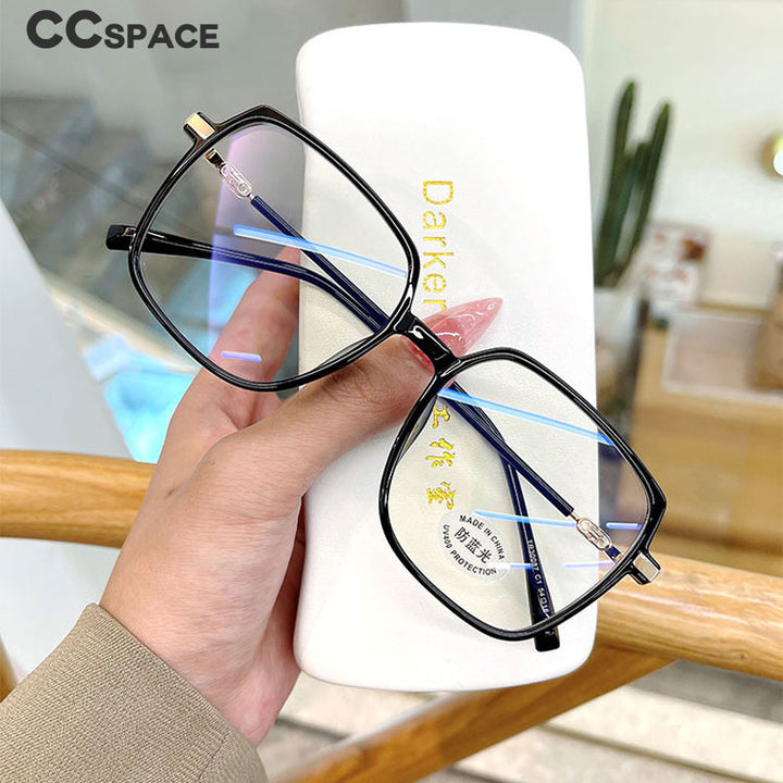 CCspace Unisex Full Rim Square Tr 90 Alloy Eyeglasses 55877 Full Rim CCspace   