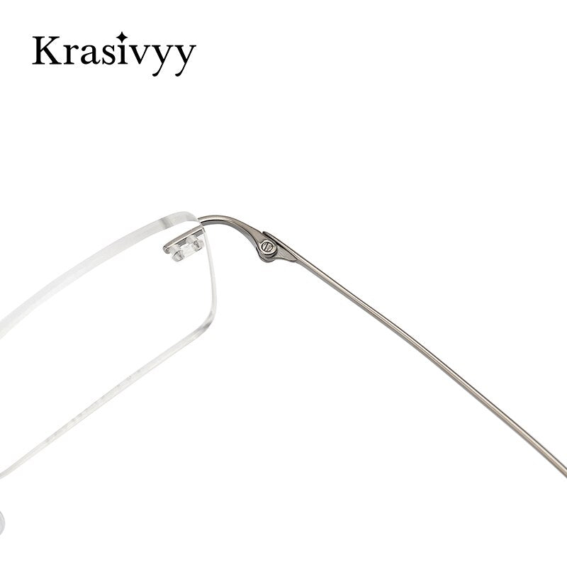 Krasivyy Unisex Rimless Square Titanium Eyeglasses Kr16020 Rimless Krasivyy   