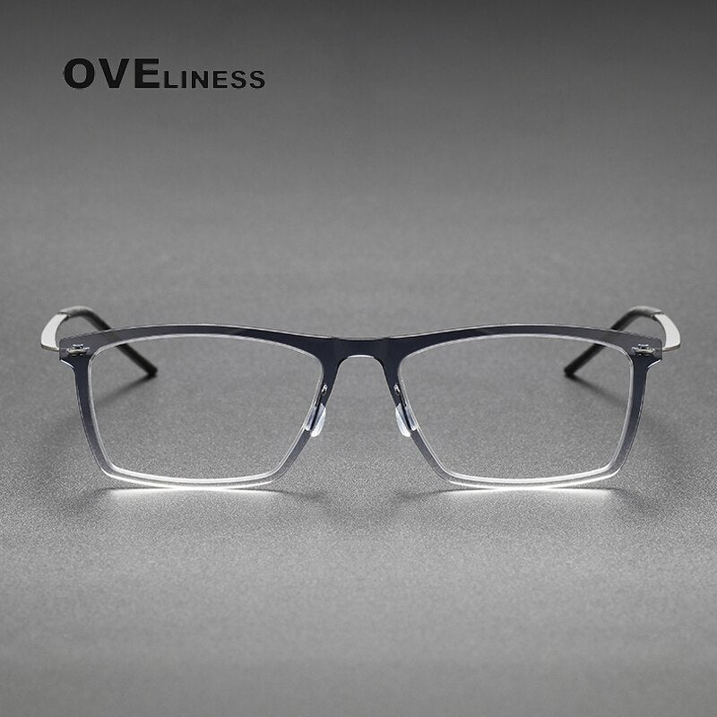 Oveliness Unisex Full Rim Square Titanium Acetate Eyeglasses 6533 Full Rim Oveliness   