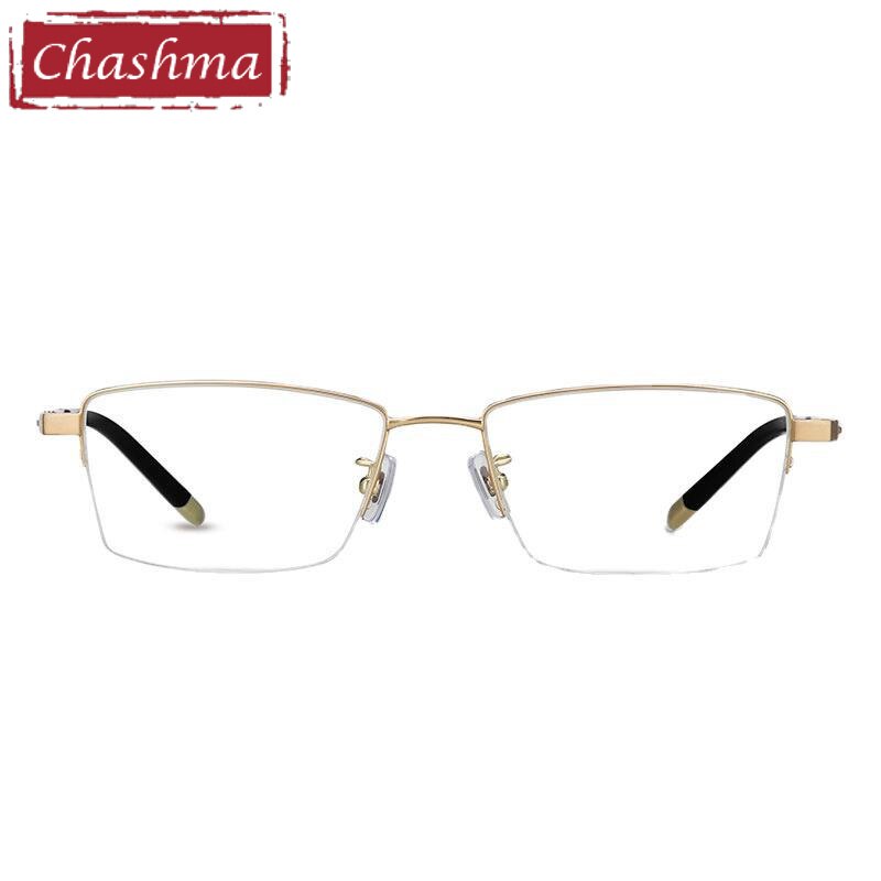 Chashma Ottica Men's Full Rim Square Titanium Eyeglasses With Polarized Sunglass Clip On 7071 Clip On Sunglasses Chashma Ottica   