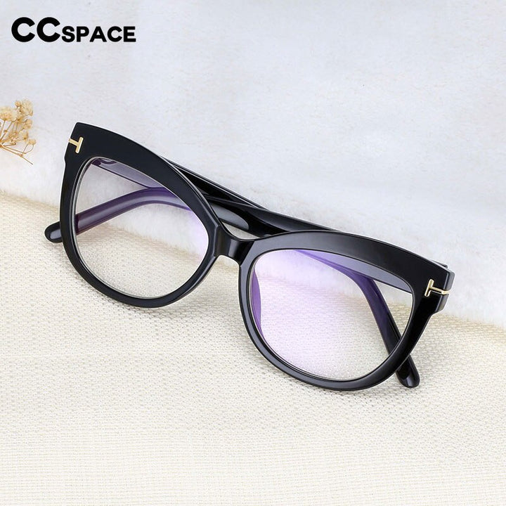 CCSpace Unisex Full Rim Square Cat Eye Resin Frame Eyeglasses 54413 Full Rim CCspace   