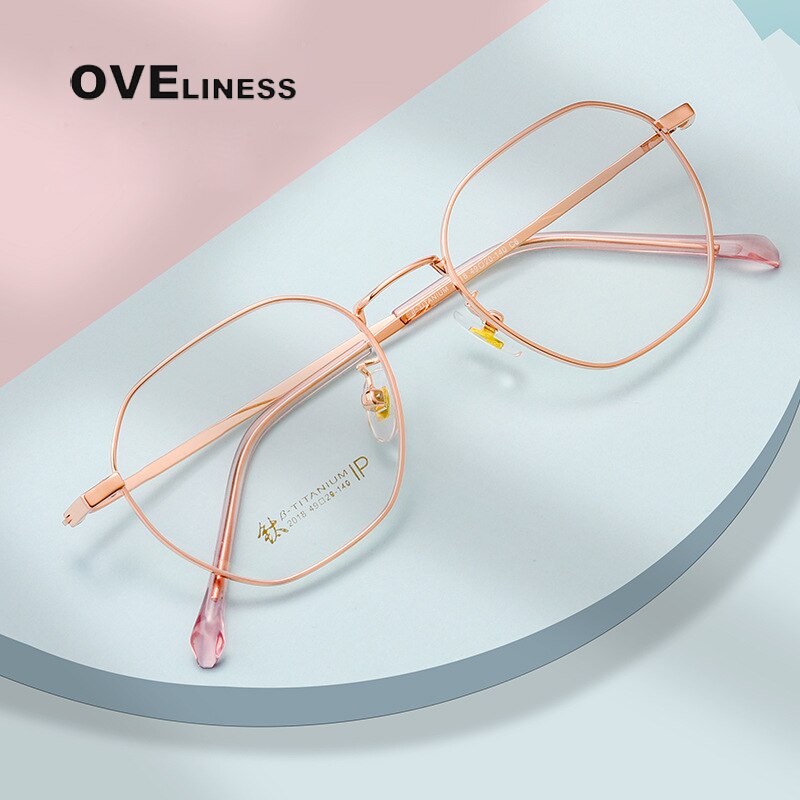 Oveliness Women's Full Rim Round Square Titanium Eyeglasses 2018 Full Rim Oveliness   