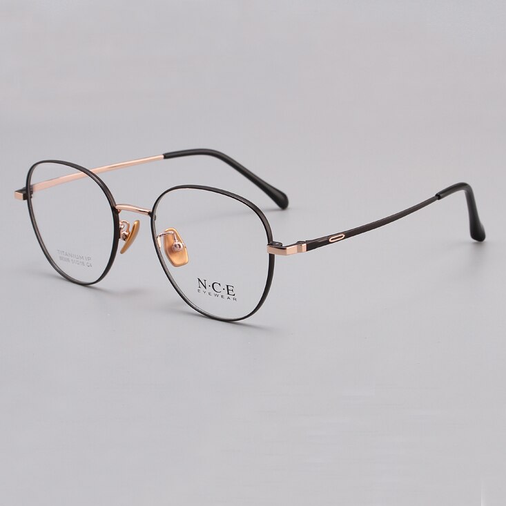 Zirosat Unisex Eyeglasses Frame Pure Titanium 88309 Frame Zirosat black golden  