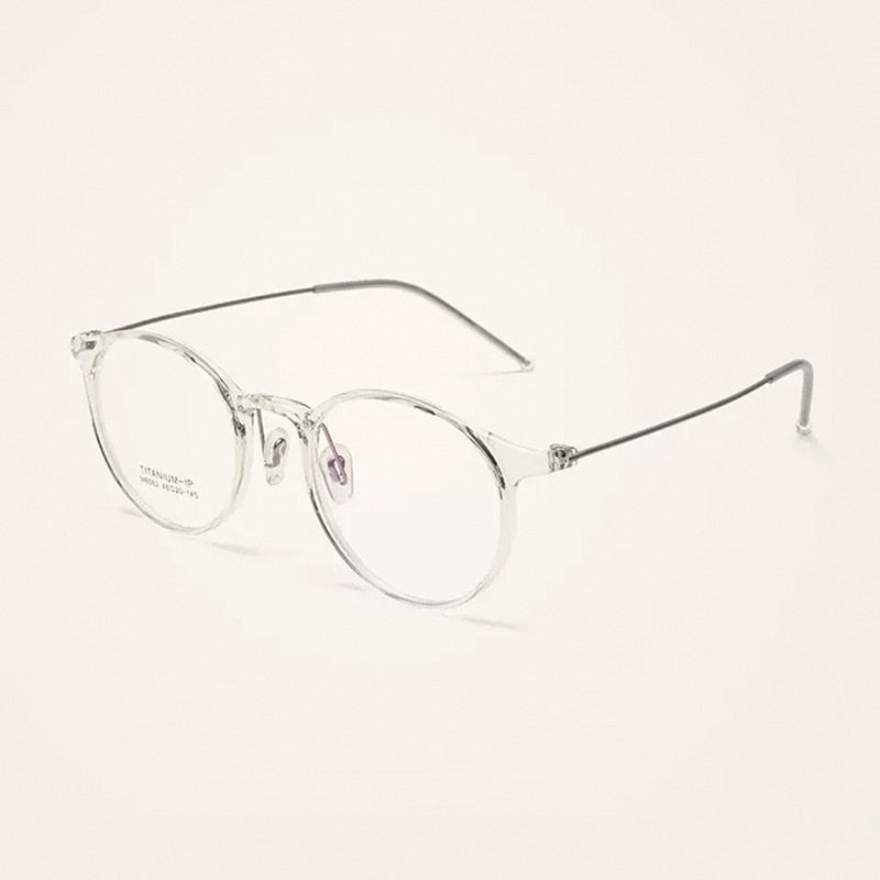 Yimaruili Unisex Full Rim Round Tr 90 Titanium Eyeglasses M8062 Full Rim Yimaruili Eyeglasses Transparent  