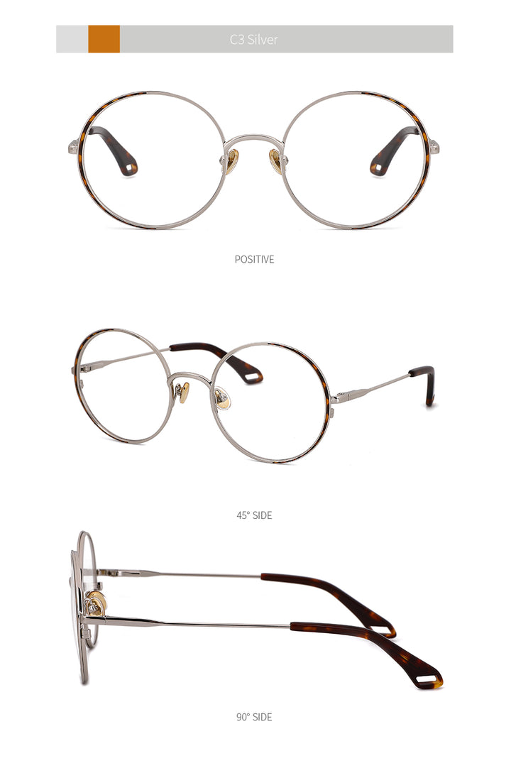 Kansept Women's Full Rim Round Stainless Steel Frame Eyeglasses Oq1004 Full Rim Kansept   
