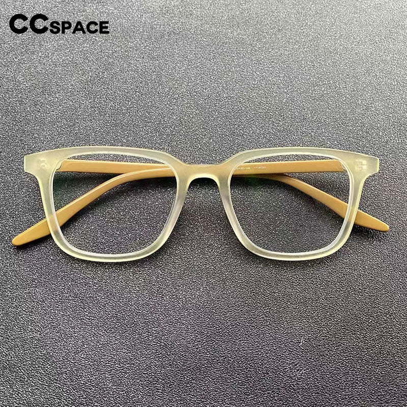 CCspace Unisex Full Rim Square Acetate Eyeglasses 55597 Full Rim CCspace   