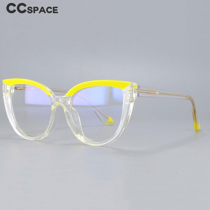 CCSpace Women's Full Rim Cat Eye Tr 90 Titanium Reading Glasses R54637 Reading Glasses CCspace   