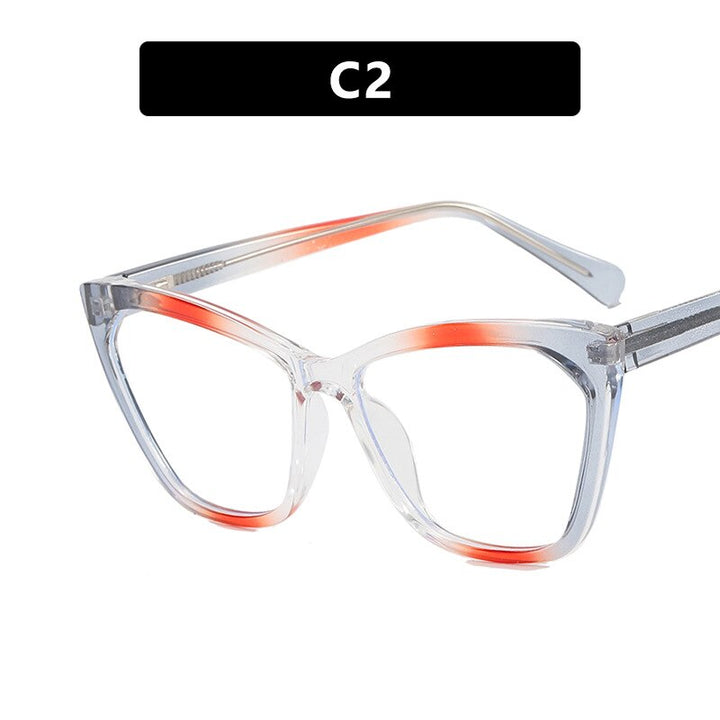 CCSpace Women's Full Rim Square Cat Eye Tr 90 Titanium Eyeglasses 55300 Full Rim CCspace GreyOrange China 