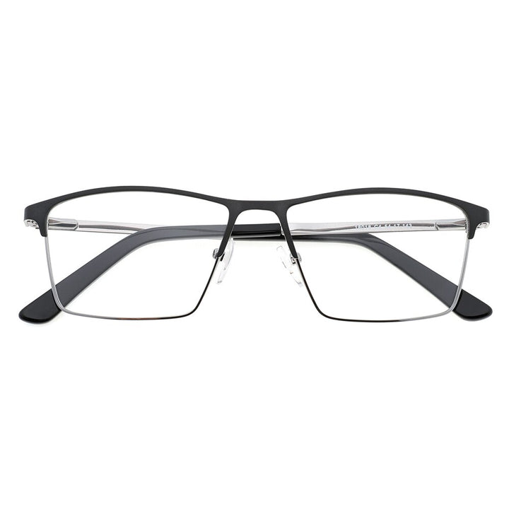 Laoyehui Men's Eyeglasses Square Alloy Reading Glasses 18018 Reading Glasses Laoyehui 0 Grey 