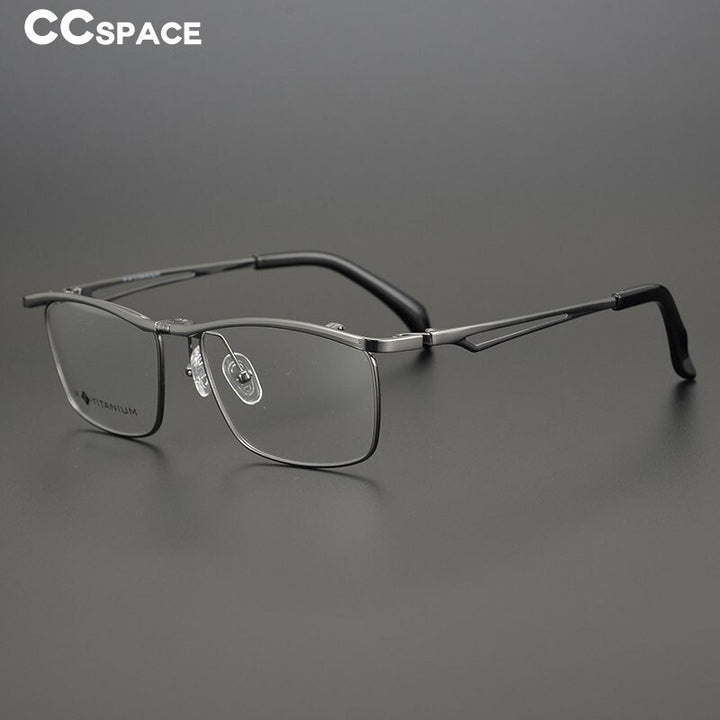 CCSpace Unisex Full Rim Square Titanium Flip Up Eyeglasses 53227 Full Rim CCspace   