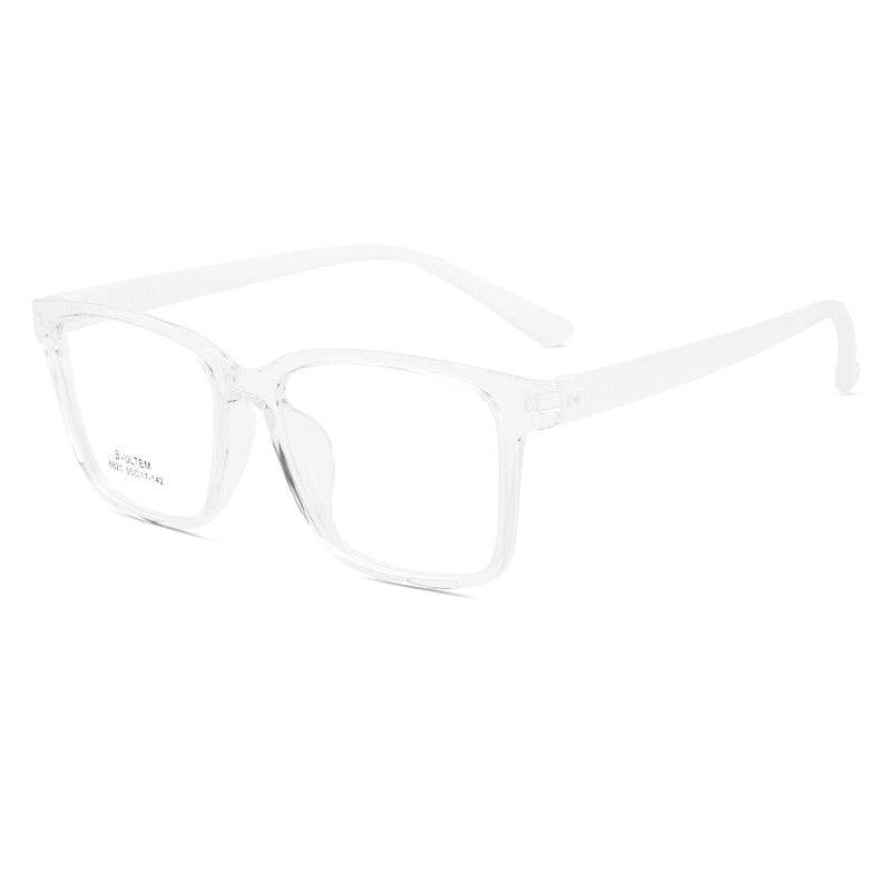 Yimaruili Unisex Full Rim Large Square Screwless Tr 90 Eyeglasses Full Rim Yimaruili Eyeglasses Transparent  
