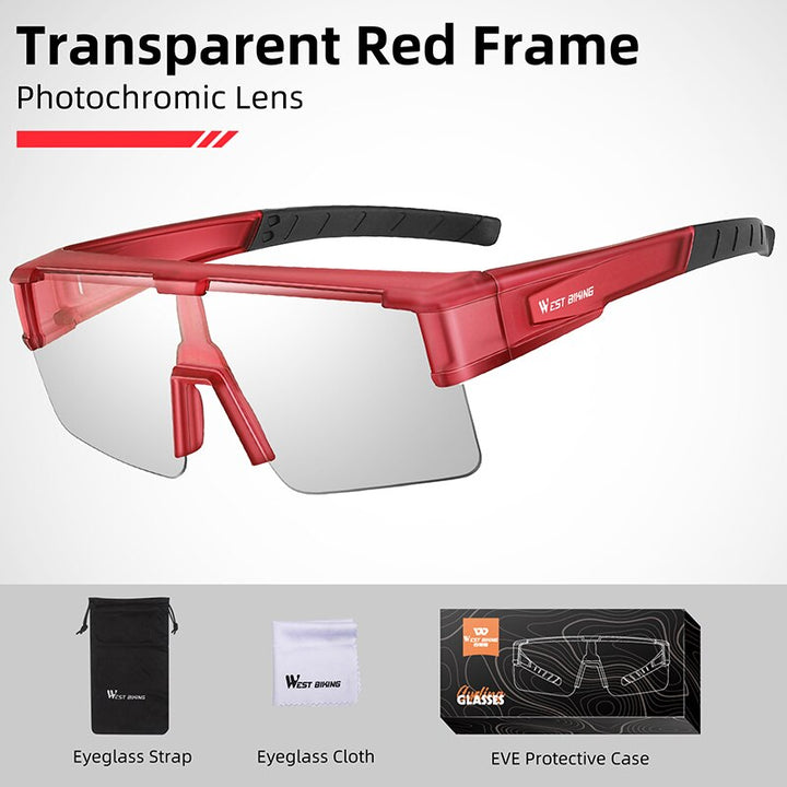 West Biking Unisex Semi Rim Fit Over Myopic Polarized Sunglasses Yp0703144-146 Sunglasses West Biking Photochromic Red  