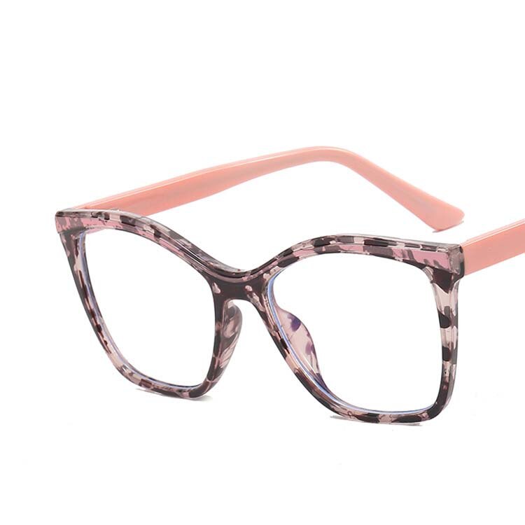 CCspace Women's Full Rim Square Cat Eye Tr 90 Titanium Eyeglasses 55169 Full Rim CCspace China PinkFlower 