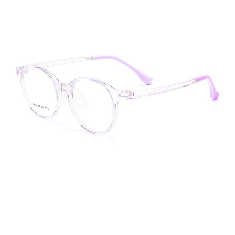Yimaruili Children's Unisex Full Rim Tr 90 Round Eyeglasses 2604et Full Rim Yimaruili Eyeglasses Transparent Purple  