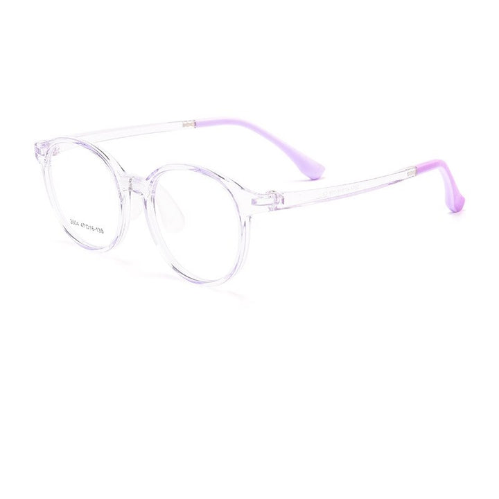Yimaruili Children's Unisex Full Rim Tr 90 Round Eyeglasses 2604et Full Rim Yimaruili Eyeglasses Transparent Purple  