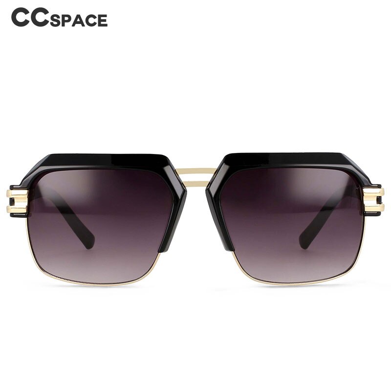 CCSpace Men's Full Rim Large Rectangular Double Bridge Acetate Frame Sunglasses 54599 Sunglasses CCspace Sunglasses   
