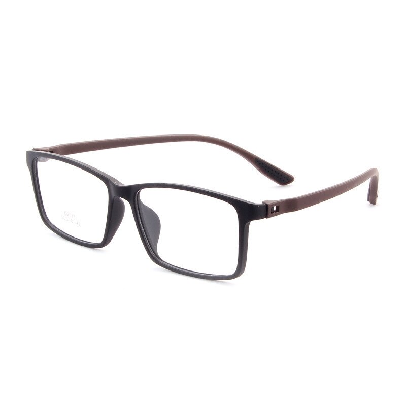 KatKani Unisex Full Rim Square Tr 90 Hyperopic Reading Glasses 2033 Reading Glasses KatKani Eyeglasses 0 Black Brown 