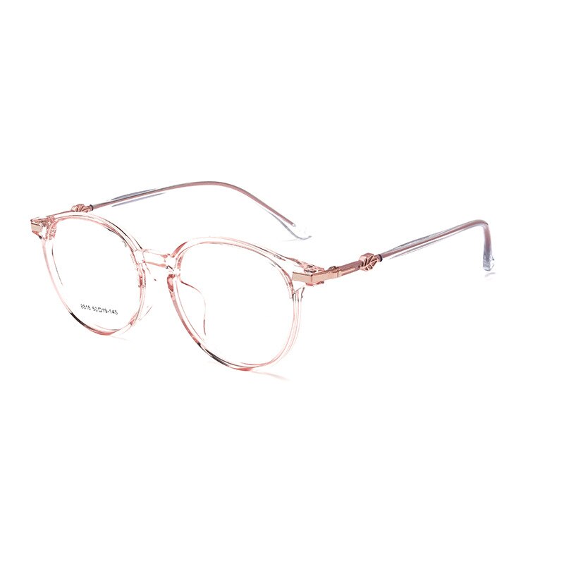 KatKani Women's Full Rim Round Square Tr 90 Ultem Eyeglasses 068818 Full Rim KatKani Eyeglasses Transparent Pink  