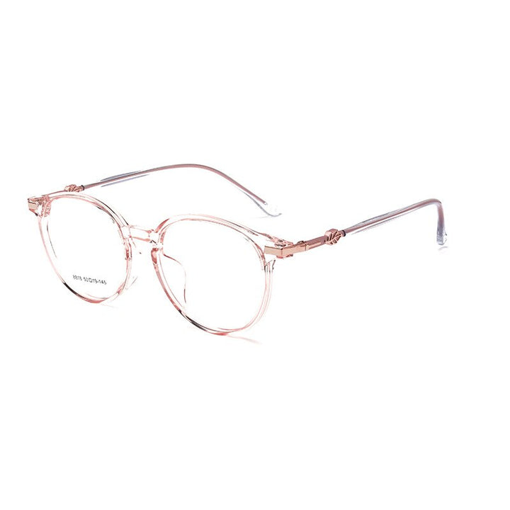 KatKani Women's Full Rim Round Square Tr 90 Ultem Eyeglasses 068818 Full Rim KatKani Eyeglasses Transparent Pink  