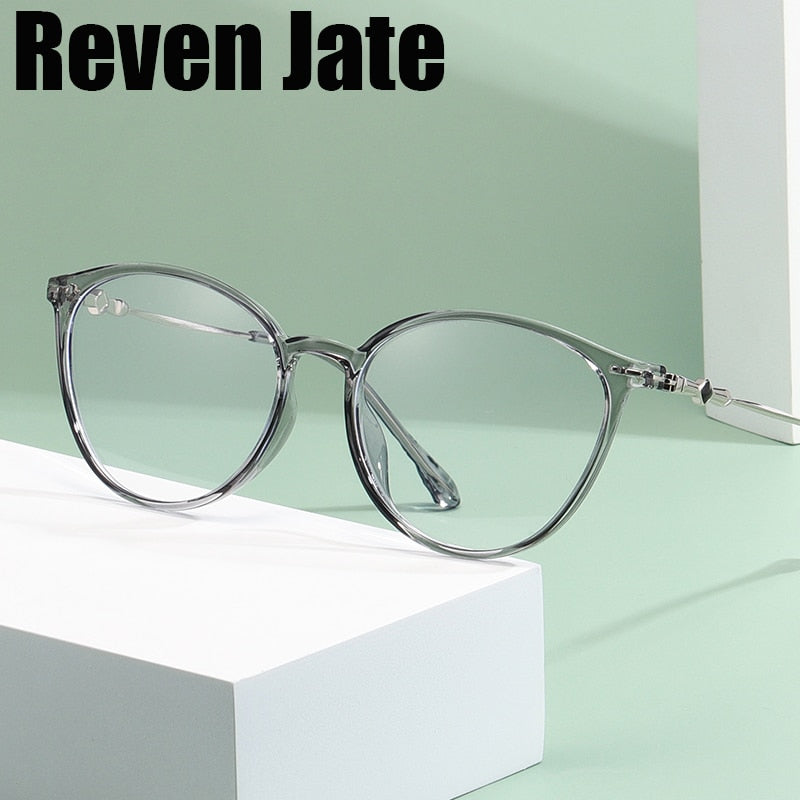 Reven Jate Women's Full Rim Round Square  Tr 90 Alloy Frame Eyeglasses 81257 Full Rim Reven Jate   