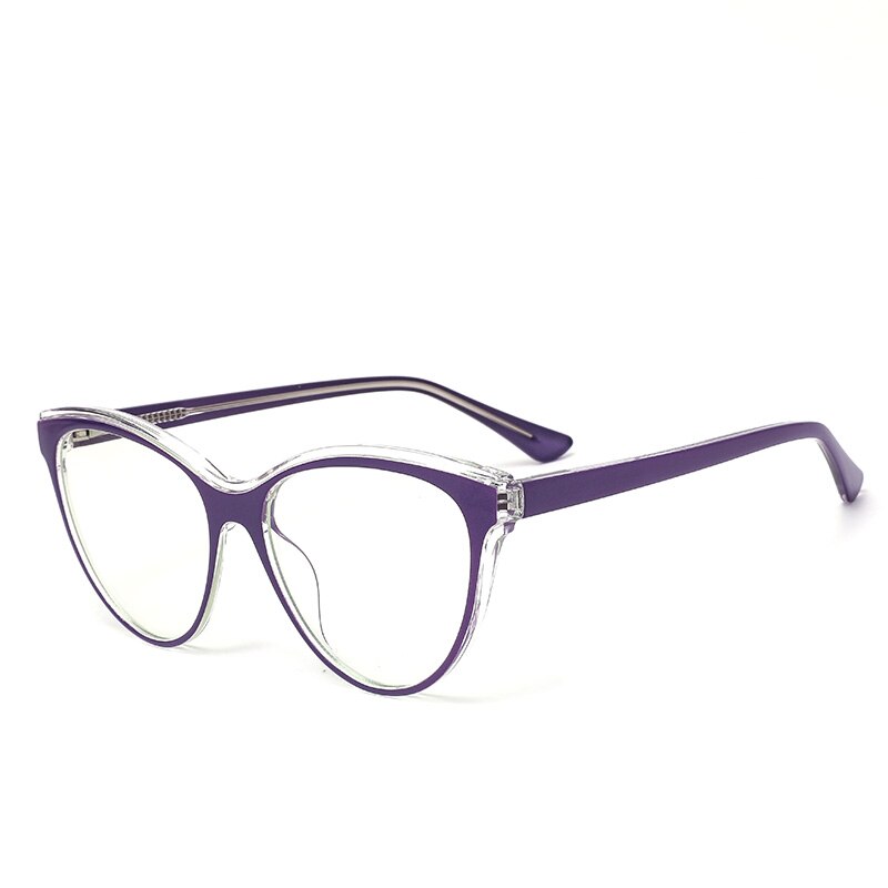 Gmei Women's Full Rim TR 90 Titanium Cat Eye Frame Eyeglasses 2039 Full Rim Gmei Optical C3 Purple  