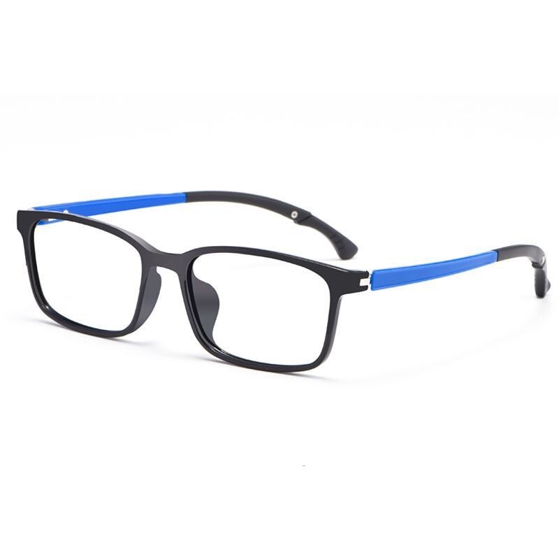 Yimaruili Unisex Full Rim Square Tr 90 Adjustable Temple Eyeglasses 5106 Full Rim Yimaruili Eyeglasses Black Blue  